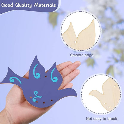 Tuanse 24 Pcs Wind Chime Kit for Kids DIY Wooden Animal Fruit Wind Chimes Crafts for Outside Spring Girls Boys Christmas Home Classroom Activity Garden Summer Decoration,Party Gift(Lovely)
