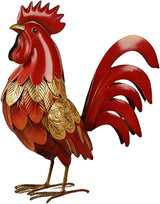 MYCENSE Rooster Statue Garden Accessories Animal Figurine Iron Sculpture Multifunctional Landscape Ornament for Porch Lawn