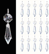 Premium Clear Crystal Glass Drops 2.4" - Multi-Purpose Hanging Prisms for Holiday Party/Home/Window Decoration/Chandelier Replacement Parts (16)