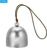 PATIKIL 6 Pcs Wind Chime, Hanging Bells Temple Bells Retro Outdoor Hanging Metal Chinese Wind Chime Round for Outside Garden Camping, Silver Brown