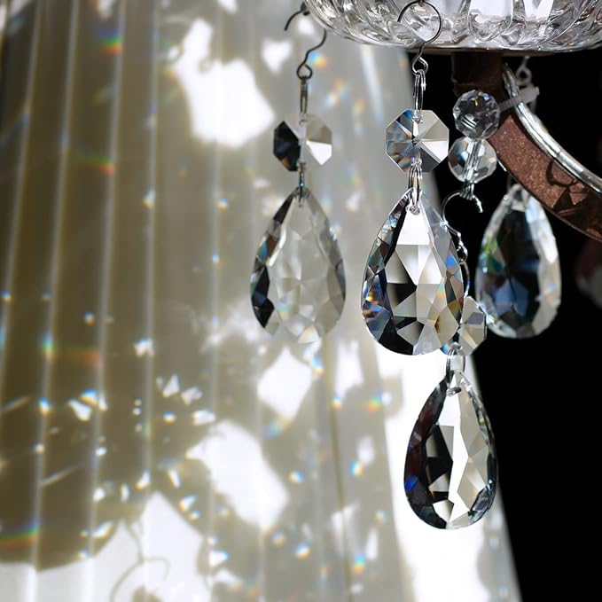 12pcs Crystal Suncatchers, Hanging Crystals Chandelier Prisms for Windows, Rainbow Maker Home Decoration