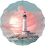 Lighthouse with Crashing Waves Novelty Metal Wind Spinner