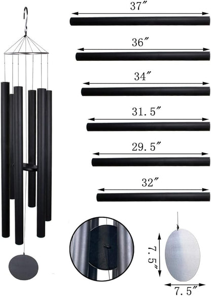 Afirst 66" Extra Large Wind Chimes, Deep Tone Wind Chimes Outdoor with 6 Metal Tubes, Memorial Wind Chime for Patio Balcony Garden Home Decor