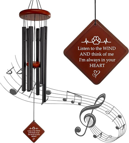 Pet Memorial Gifts for Loss of Dog, 26" pet Memorial Wind Chimes for Outside, Loss of Dogs Sympathy Gift, Listen to The Wind in Memory of Pets Windchimes for Garden