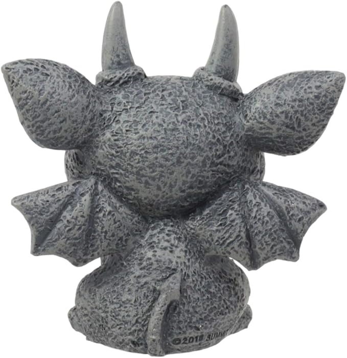 Ebros Gothic Horned Bat Cat Gargoyle Bast Figurine Small Mythical Fantasy Decor Statue 3.25" Tall As Talisman of Protection Fairy Garden Accessory DIY Renaissance Or Medieval Collectible