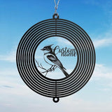Personalized Bluebird Metal Wind Spinner, Custom Hanging Decoration for Outdoor Spaces, Kinetic Garden Ornament, Joyful Gift (Bluebird Garden Wind Spinner)
