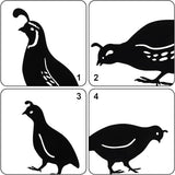 COHEALI 4Pcs Iron Cast Animal Stake Statue Rustic Quail Quail Family Yard Black Metal Quail Art Garden Birds Statue Lawn Backyard Decor