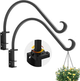 Foozet Swivel Plant Hanger for Hanging Plant, Plant Hanging Holder,Heavy Duty Black Iron Plant Hanger Brackets for Hanging Planters and Flowers Baskets Planter Outdoor (2 Pcs-12 Inches)