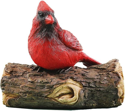 Scicalife Cardinal Garden Decor Red Bird Resin Ornament Hanging on Tree Outdoor Lawn Decorations Hand-Painted Bird Sculpture for Patio and Yard