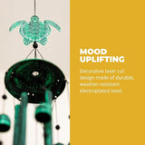 VP Home Rustic Green Turtle Wind Chimes for Outside - 33-in Harmonic Windchimes with Turtles Design for Gardens, Patios, and Porches - Thoughtful Gift for Mom, Grandma, and Turtle Lovers