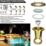 Underwater Light 113 Solid Brass Submersible LED Lights with 7WMR16 LED Bulb for Watertight Bright Long Lasting Pond Lights and Pool Water Fountain Lights