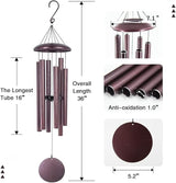 ASTARIN Wind Chimes Deep Tone, 36 Inch Large Metal Windchimes Outdoor Large Deep Tone with 6 Metal Tubes Deliver Soft Melody, Tuned WindChimes for Garden Balcony Patio and Home Décor. Bronze