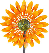 VEWOGARDEN Sunflower Wind Spinner with 4 Blades, Metal Kinetic Wind Spinners Outdoor for Yard, Garden, Lawn Decorations