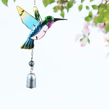 Hummingbird Decor with Bell, Hummingbird Wind Chimes, Hanging Bell Decorations for Yard, Garden, Home and Outdoor, Gift for Mom