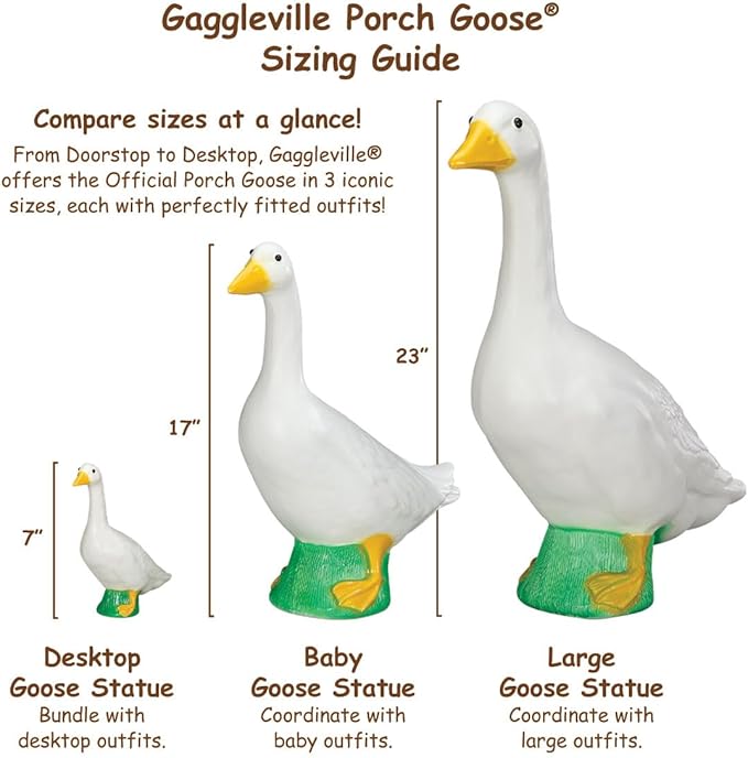 Fox Valley Traders Official Gaggleville 23" Large White Goose, Plastic Garden Décor, Vibrant and Clean Painted Goose Feet - Indoor or Outdoor Decorative Figurine for Garden, Patio, or Entryway Accent