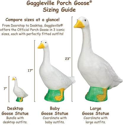 Fox Valley Traders Official Gaggleville 23" Large White Goose, Plastic Garden Décor, Vibrant and Clean Painted Goose Feet - Indoor or Outdoor Decorative Figurine for Garden, Patio, or Entryway Accent