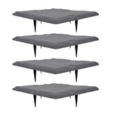 Alomejor Polypropylene Stepping Stone Set with Ground Stake Unique Textured Design Weatherproof Garden Dcor 4 Pack (Grey)