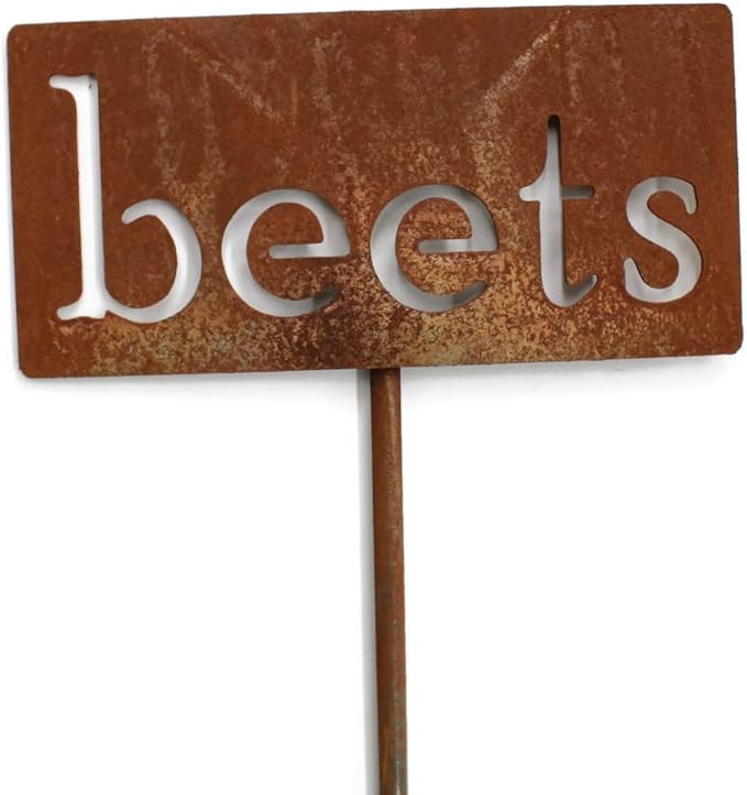 Classic Metal Garden Markers 19 Inches Tall (beets, Naturally Rusted)