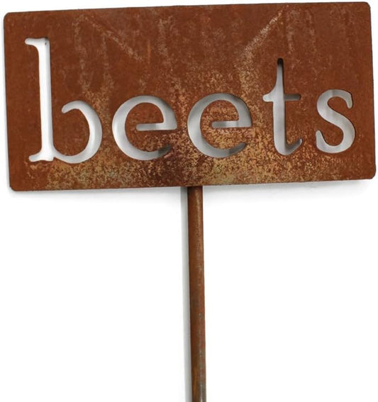 Classic Metal Garden Markers 19 Inches Tall (beets, Naturally Rusted)