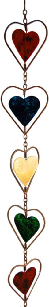 Ancient Graffiti Multicolor Heart Rain Chain, 4" x 96" x 4"