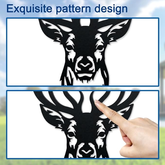 WADORN Deer Metal Decorative Garden Stakes, Elk Deer Garden Outdoor Statues Silhouette Wild Animal Stakes Outdoor Deer Stakes Metal Animal Garden Statues for Lawn Ornaments Yard Patio Garden Decor