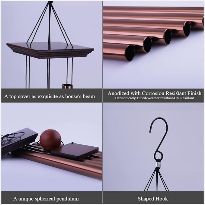 39" Deep Tone Large Wind Chimes for Outside Clearance, Memorial Sympathy Wind Chimes Outdoor for Porch Garden Yard Decor Patio,Sympathy Gifts for Loss of Loved One,Dark Brown