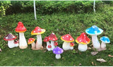 Garden Statue Animal Sculpture Outdoor Decor Gift Garden Crafts Ornaments Statues Mushroom Outdoor Decor Sculptures Patio Yard Hand-Painted Accessories Front Porch Lawn Figure(Reda,30x30x38cm)