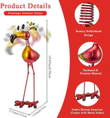 19’’ Pink Flamingo Garden Statue - Weather Resistant Metal Bird Yard Art, Outdoor Lawn Decor Ornament, Unique Gift for Gardening Enthusiasts