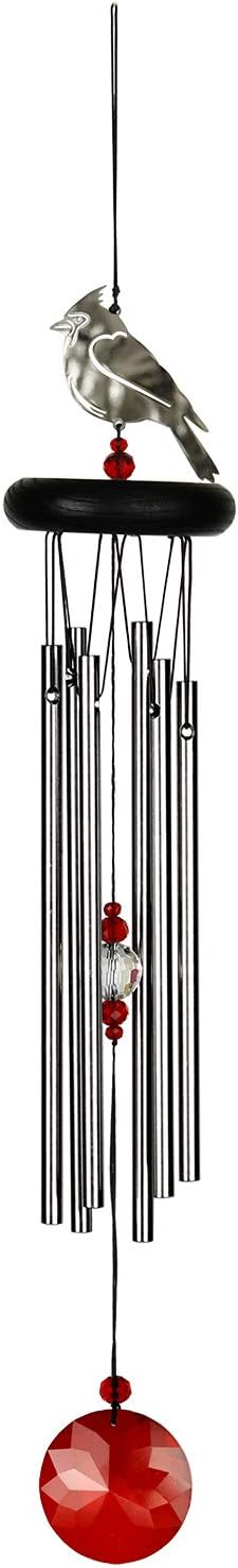Woodstock Chimes Signature Collection, Crystal Cardinal Chime, 18'' Decor Designs Wind Chimes for Outdoor, Patio, Home or Garden Décor (WFCRD)