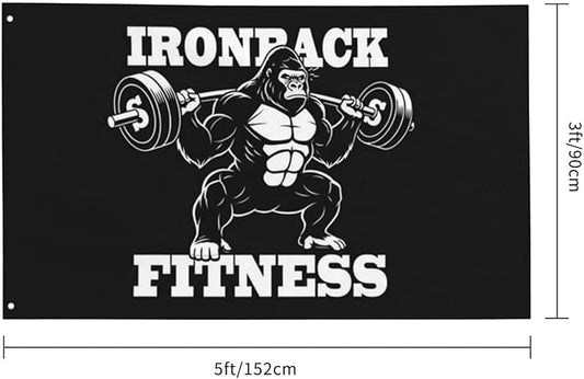 Gorilla Flag Outdoor Heavy Duty Gym Banner Double Sided 3x5 Ft Fitness Workout Flags with Brass Grommets for Room Decor, Bedroom, Garden, House Decoration