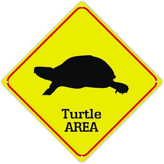 Sea Turtle Area Xing Caution Crossing Sign Ocean Animal Aluminum Metal Sign Warning Sign Novelty Road Fence Yard Wall Decor For Indoor Outdoor Highway15x15in