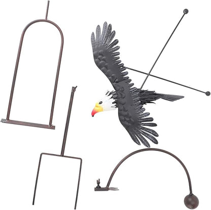 Bald Eagle Garden Ornament Balancing Bird Rocker Wind Sculpture Handcrafted for Outdoor Yard Decoration, Rushbomcgh2mrpkqi