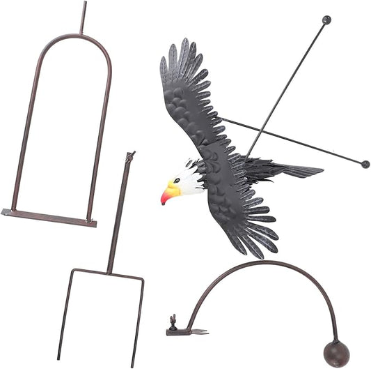 Bald Eagle Garden Ornament Balancing Bird Rocker Wind Sculpture Handcrafted for Outdoor Yard Decoration, Rushbomcgh2mrpkqi