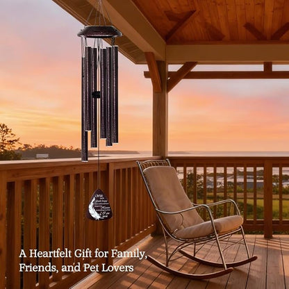 Memorial Wind Chimes for Loss of Loved One – Sympathy Wind Chime with Saying “with Each Gentle Breeze” – Remembrance Bereavement Gift for Garden, Patio, or Outdoor Decor