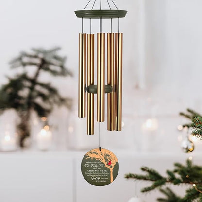 Personalized Sympathy Wind Chimes 36inch, Custom Memory Words for Loss of Loved, Cardinal Commemorative Sympathy Gifts, Decorative Wind Chime Outdoor (Produced in USA)