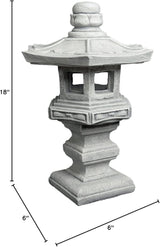Garden Concrete Pagoda Oriental Latern Figurine Japanese Stone Pagoda Zen Garden Decoration Asian Outdoor Decor Gray
