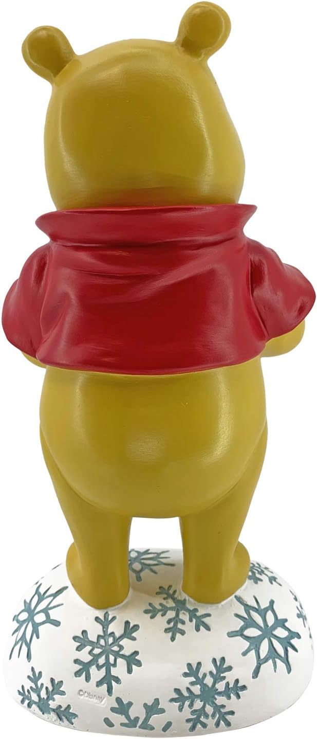 Disney Winnie The Pooh with Gift Christmas Outdoor Garden Statue, 10 inches Tall, Officially Licensed Disney Product