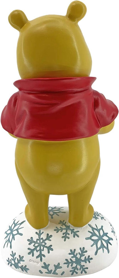 Disney Winnie The Pooh with Gift Christmas Outdoor Garden Statue, 10 inches Tall, Officially Licensed Disney Product