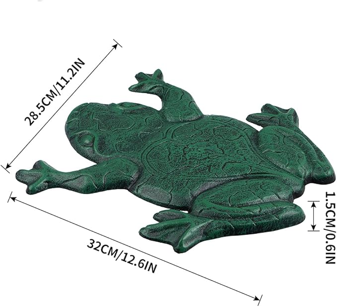 MDLUU Frog Stepping Stone, Cast Iron Frog Art, Decorative Flagstone for Garden Walkway, Yard, Patio Decor