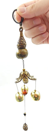 Metal Gourd Lucky Wind Bell for Good Luck Wealth and Safe， Window/Door/Home Pendant Wind Chime Chinese Feng Shui Bell(Meaning Good Fortune and Good Fortune)