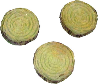 Treasure Gurus 3pc Miniature Glow Dark Log Slice Step Set Fairy Garden Landscape Accessory Outdoor Dollhouse Decor