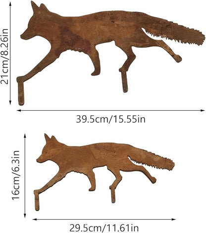 2 PCS Animal Garden Decoration, Lawns Animal Indoor Outdoor Garden Statue, Animal Figurine for Gardens Patios, Creative Animal Garden Sculpture, Sneaky Rustic Animal Garden Decoration