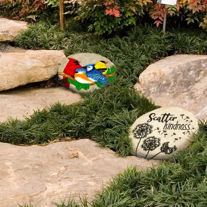 Spoontiques - Garden Décor - Bright Birds Stepping Stone - Decorative Stone for Garden