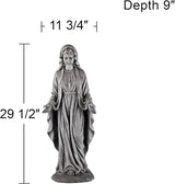 John Timberland Virgin Mary Statue Sculpture Catholic Religious Holy Decor Outdoor Garden Front Porch Patio Yard Outside Home Balcony House Exterior Backyard Gray Stone Finish Ceramic 29" Tall