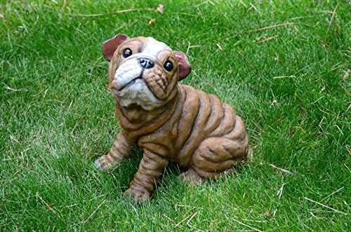Bully Bulldog Puppy M by Michael Carr Designs - Outdoor Puppy Dog Figurine for Gardens, patios and lawns (80106)
