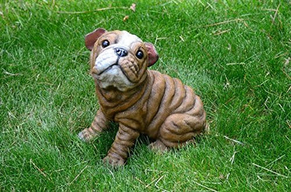 Bully Bulldog Puppy M by Michael Carr Designs - Outdoor Puppy Dog Figurine for Gardens, patios and lawns (80106)