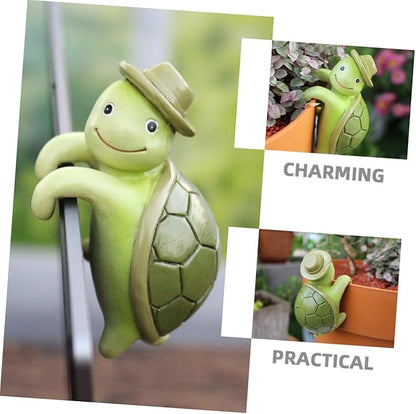 ERINGOGO Resin Turtle Plant Decoration Cute Climbing Tortoise Ornament for Outdoor Plants Weather-Resistant Garden Statue Charming Decor for and Flowers