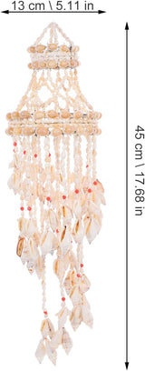 BESPORTBLE Hanging Shell Wind Chime Handmade Nautical Wind Chimes Creative Seashell Pendant Decoration Outside Patio Yard Garden Hanging Ornament Home Decor Beach Decor (23.5 Inch)