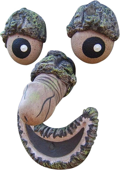 Tree Face Garden Decoration, Old Man Trees Hugger Bark Ghost Yard Art, Trees Decor Outdoor for Halloween Easter (D)