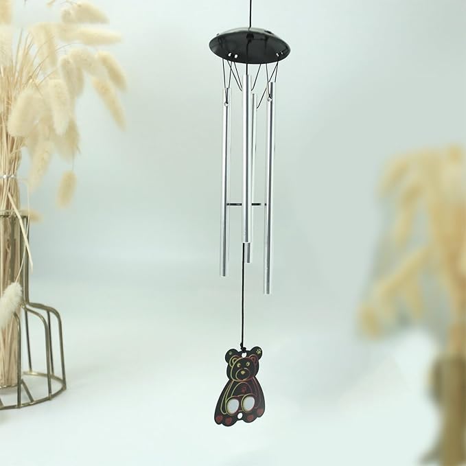 Outdoor Wind Chimes, Memorial Wind Chimes, Cardinal Wind Chimes, Outdoor Garden Decoration Corridor Decorative Wind Chimes, The Best Choice for Mom, Grandma and Sister, A Good Gift Idea(Little Bear)